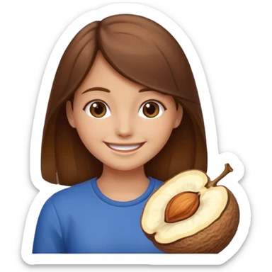brown haired girl on a cheatnut hporse smiling' sticker