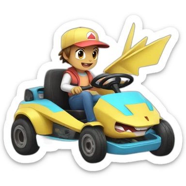 pokemon driving gokart sticker