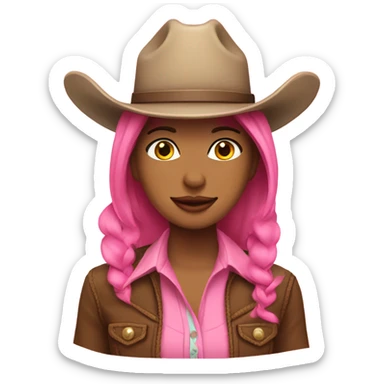 Cowgirl with pink hat  sticker