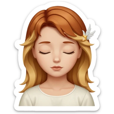 Sleepy angel with auburn hair the blonde balayage sticker