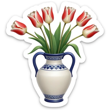 White tulips vase sticker