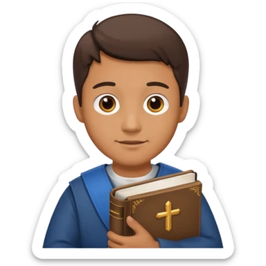 a man holding a bible sticker