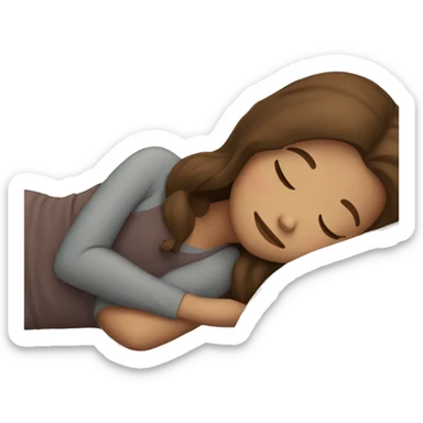 brown haired girl sleeping  sticker