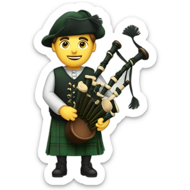 Bagpipe player sticker