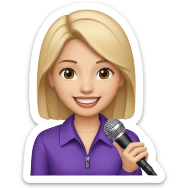 Public Speaker woman with mic sticker