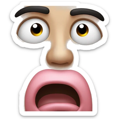 Tongue far out , serious expression, wide eyes ￼ sticker