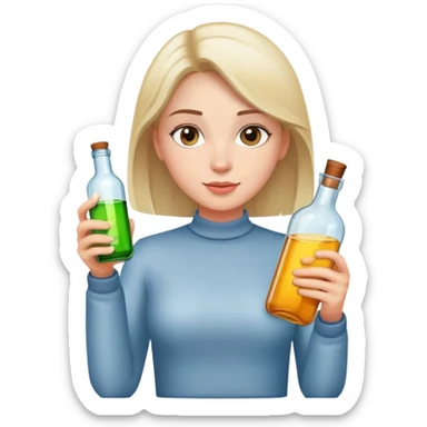 girl with bottle and attitude sticker