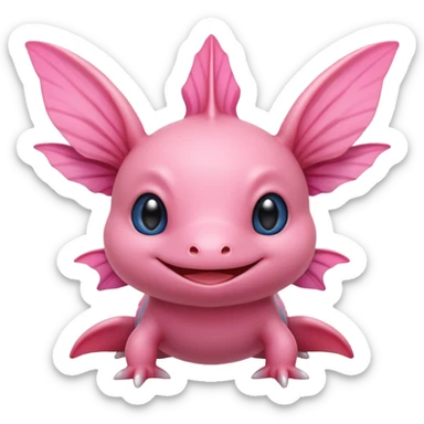Cute Axolotl-Mudkip-Digimon-Fakémon-dragon sticker