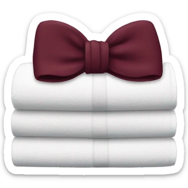 spa hot towels wrapped in a burgundy bow sticker