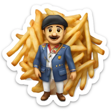 milanesa napolitana con papas fritas sticker