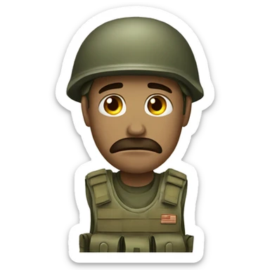 vary sad soldier unhappy\ sticker