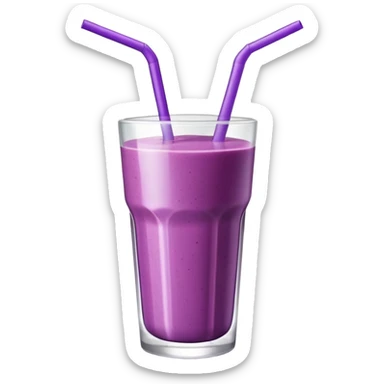 berry smoothie in a glass with straw sticker