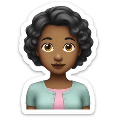 niña negra con pelo corto sticker