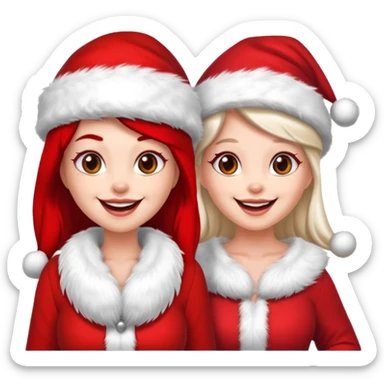 Make an emoji of a couple but as Santa Claws and female Santa Claws sticker