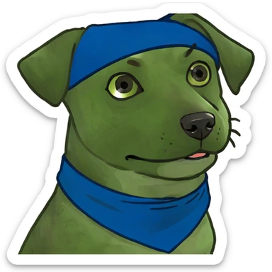 Cross eyed dog sticker