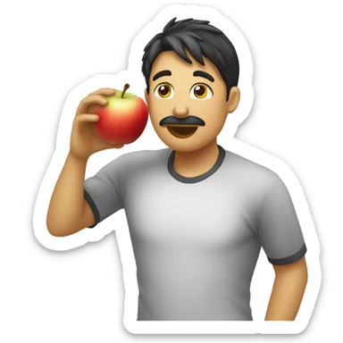 moi mangeant une pomme sticker