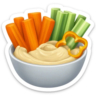 Hummus and carrot, celery and capsicum sticker