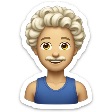 Peteur cheveux bouclés blon sticker