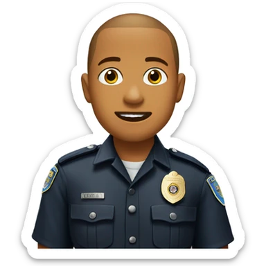 boy with buzz cut meme, police in the background  sticker