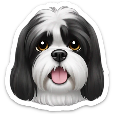 Black and white shih tzu exited sticker