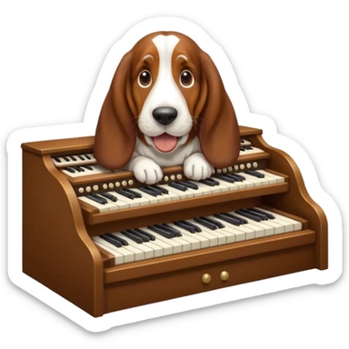 bassethound playing hammond sticker