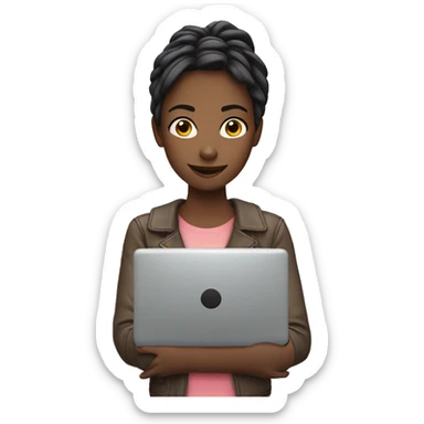 Girl send an email sticker