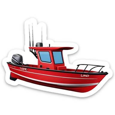 Fishing Boat - Lund 1775 Crossover XS (Model Year: 2022) (Iconic colour: Red with black trim) sticker