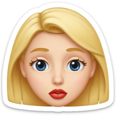 Kissy face with eyes rolling sticker