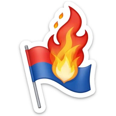 emoji bandera de francia ardiendo sticker