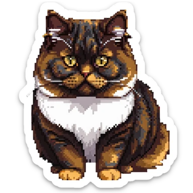 Persian cat with chocolate tortoiseshell fur sticker