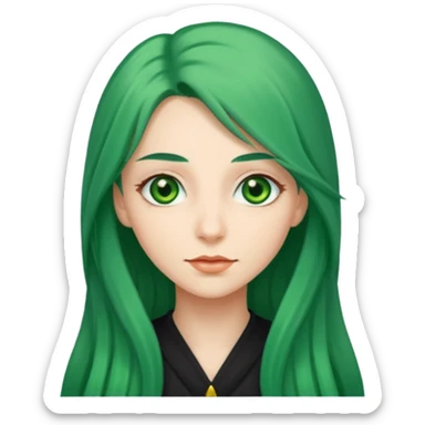 long green haired fantastic woman sticker
