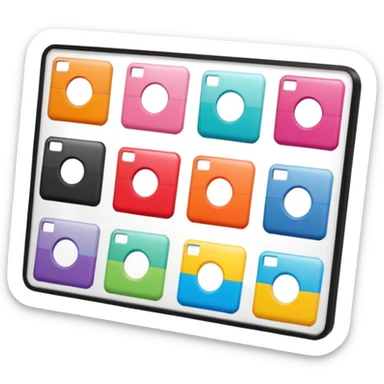 board with 8 polaroid photo sticker