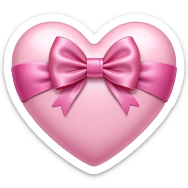 cute pink heart with pink bow  sticker