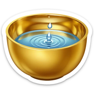 gold bowl top view with water inside sticker