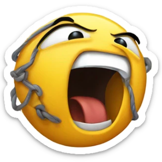 emoji strangling its self sticker