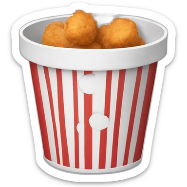 kfc bucket, nuggets inside, red and white lines sticker
