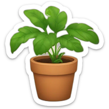 Plant in a pot sticker