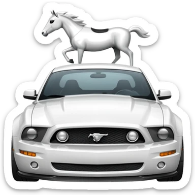 white mustang sticker