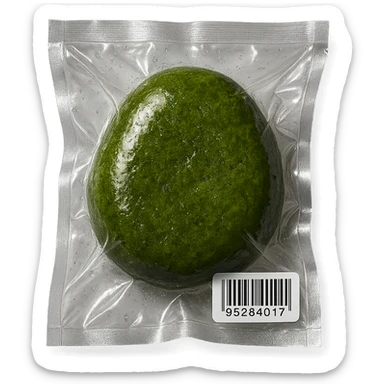 smooth stone covered in moss, glossy sticker