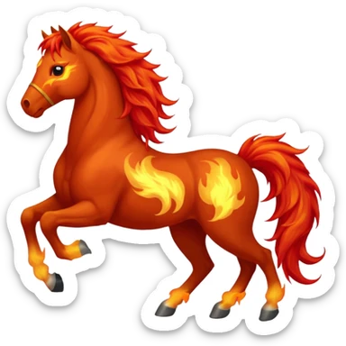 pyrois flaming horse sticker