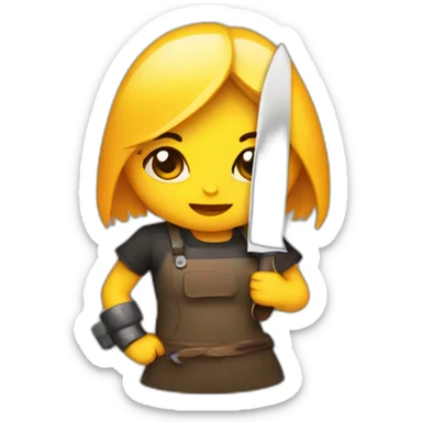 Chick with knife sticker