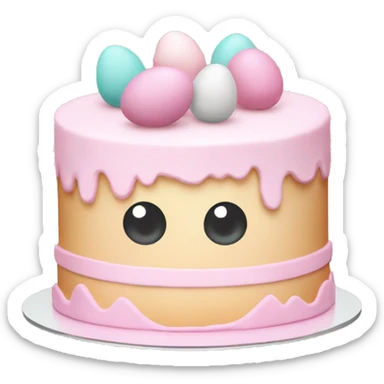 easter pastel light pink cake sticker