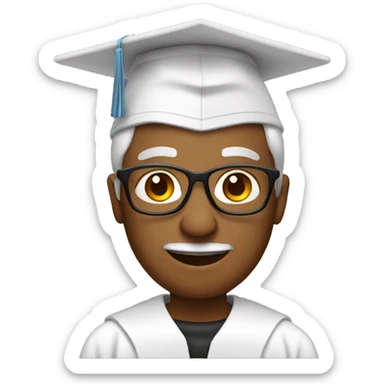professor with graduation cap sticker