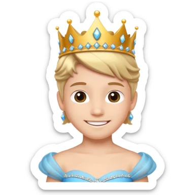 The boy is getting a princess makeover sticker