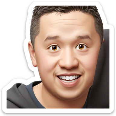 smiling boy with brown eyes sticker