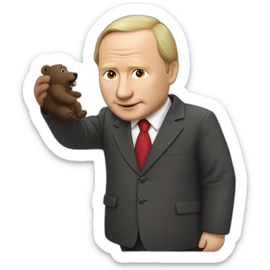 Vladimir Poutine qui chevauche un ours  sticker