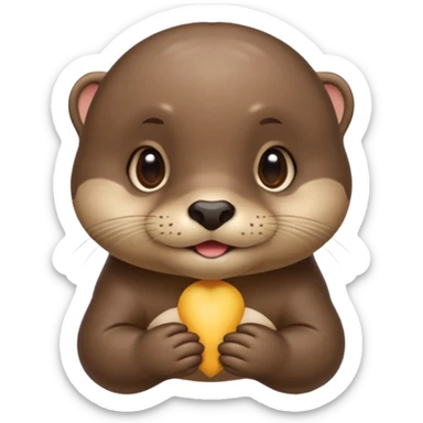 The face of a cute baby otter (little cheeks, not much hair) sticker