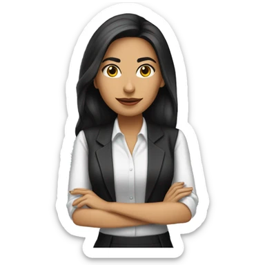 Secretaria joven morena cabello largo ojos negros sticker