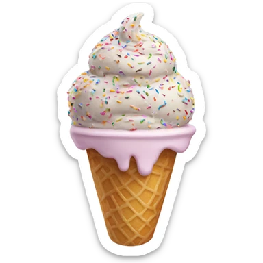 Ice cream with sprinkles sticker