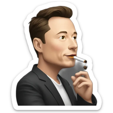 elon musk smoking zaza sticker